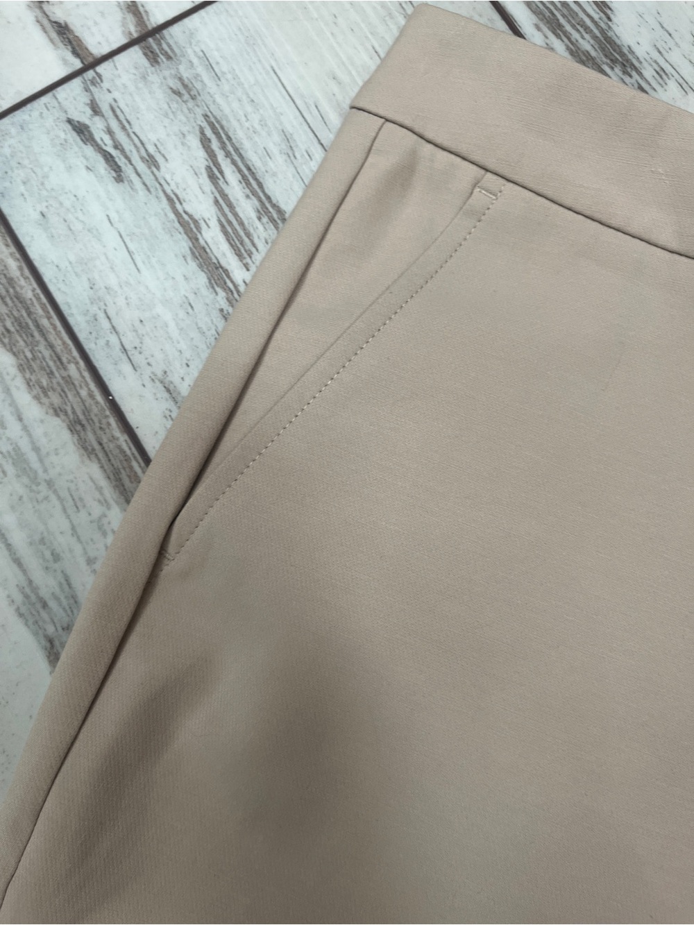 White House Black Market Beige Slim Ankle Trousers Womens 14L Comfort Stretch - Picture 8 of 14
